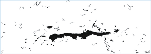 (e) Fractures developed pattern in ZS3-6 (175-191 cm)