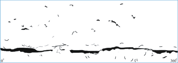 (j) Fractures developed pattern in ZS3-4 (175-185 cm)