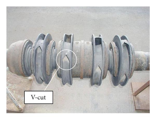 (b) Impellers with V-cut at blade exit